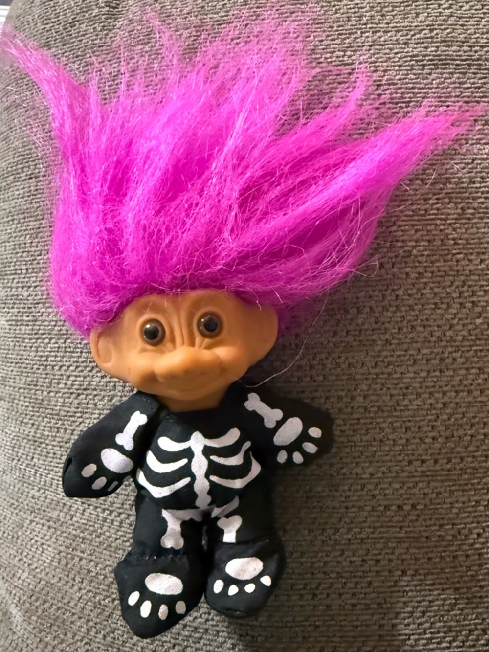 Russ Berrie Halloween Skeleton Troll Doll 3”